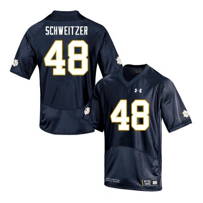 Notre Dame Fighting Irish Men's Will Schweitzer #48 Navy Under Armour Authentic Stitched College NCAA Football Jersey YJR1599PX